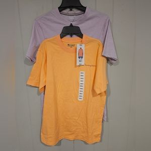 LOT OF 2 TWO Unworn Crew Neck T-shirts Small Wicking Members Mark & Champion